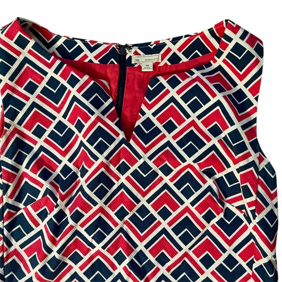 GAP Size 10 Pink White & Blue Geometric Dress - Picture 3 of 14